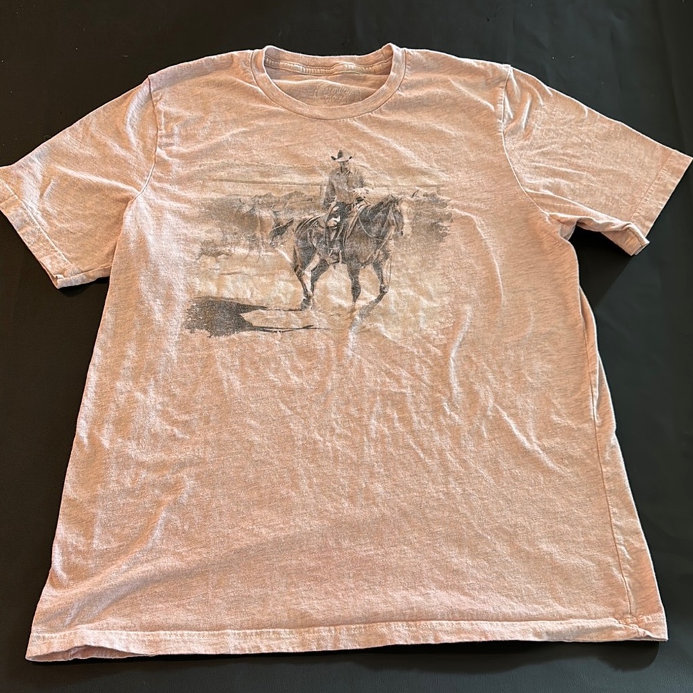 Pink Short Sleeve Tee with Western Graphic